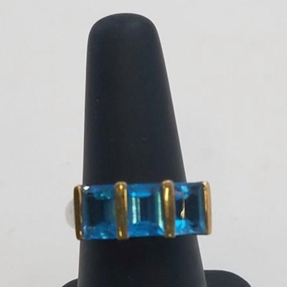❤️Estate Vintage London Topaz Sterling ring, size 5.75